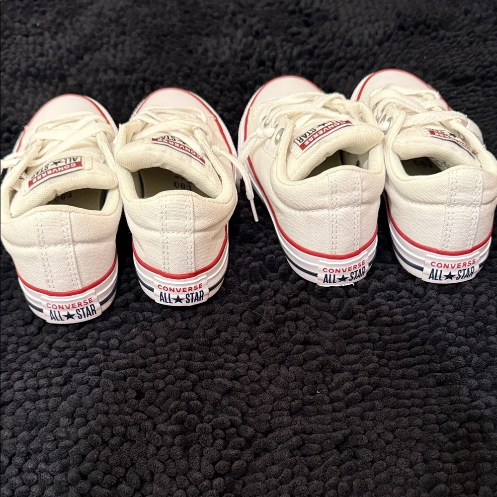 Converse Kids White and Red Sneakers - Picture 3 of 5